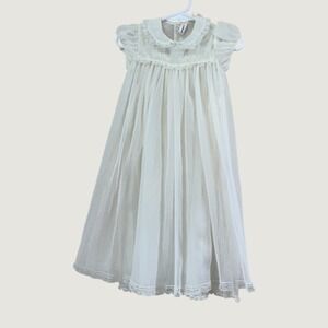 Vintage Yolande Heirloom Christening Baptism Dress Toddler 18-24M Ivory Lace